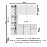 Cocina Compacta 120cm Blanco Easy