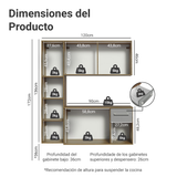 Combo completo de Cocina 120cm Marrón/Gris Easy