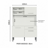 Cocina Compacta 120cm Blanco Life
