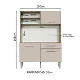 Cocina Compacta 120cm Marrón/Crema Life