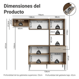 Cocina Compacta 196 cm Aura Marrón/Crema