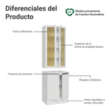 Kit Bajo Mesada + Cristalero 60 cm Smart 100% MDF Blanco