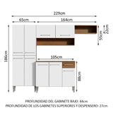 Cocina Compacta 229cm Marrón/Blanco Emilly Top