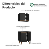 Kit de Cocina con Alacena y Mueble Bajo 70 cm Negro Pieta Madesa