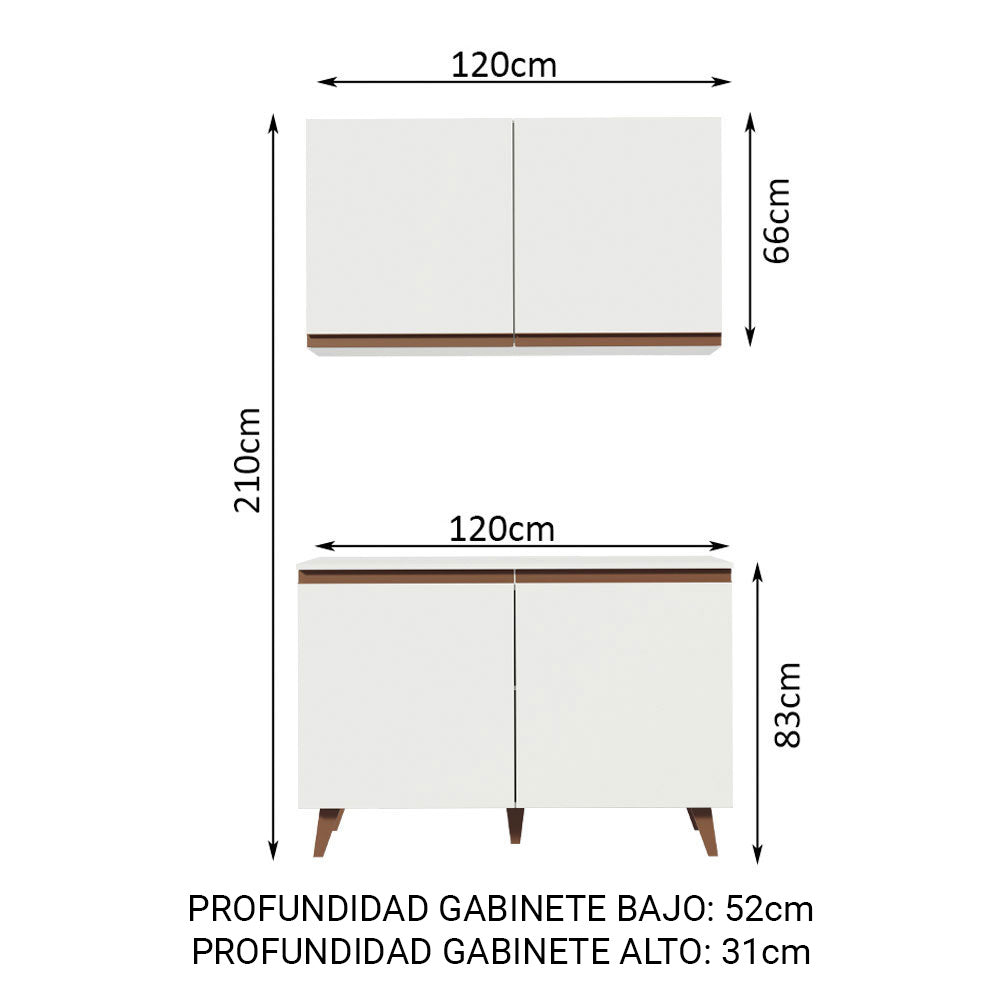Combo completo de Cocina 120cm Blanco Reims