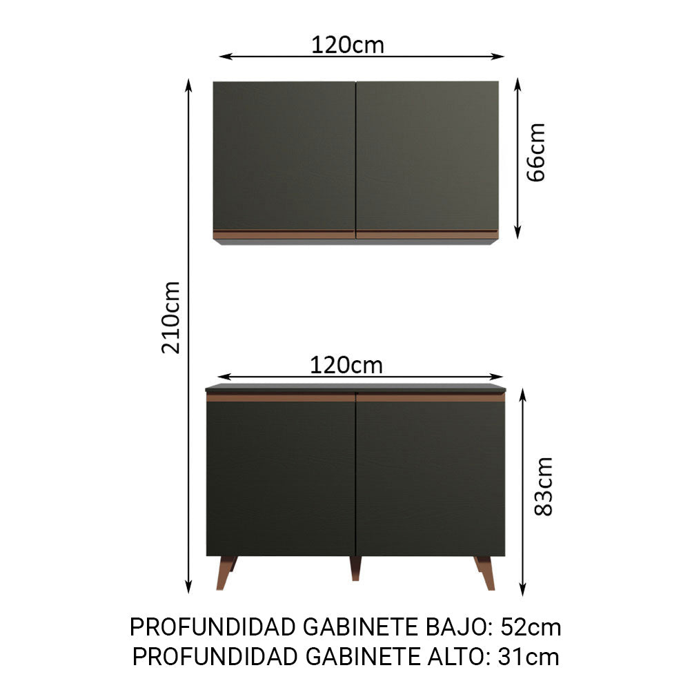 Combo completo de Cocina Reims 120 cm Negro