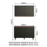 Combo completo de Cocina Reims 120 cm Negro