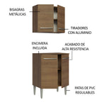 Kit Bajo Mesada y Armario 64 cm 4 Puertas Marrón Emilly Madesa