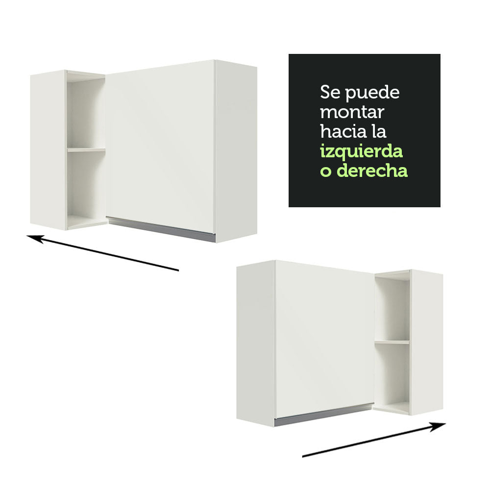 Alacena Cocina Esquinera 100% MDF con Porta Botellas Blanco Smart Madesa
