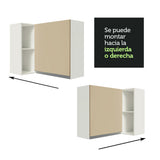 Alacena Cocina Esquinera 100% MDF con Porta Botellas Blanco/Crema Smart Madesa
