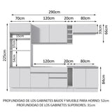 Combo Completo de Cocina Vicenza 290 cm Glamy Blanco