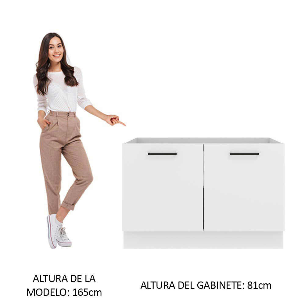 Bajo Mesada Cocina 120 cm x 60 cm, 2 Puertas Agata Blanco