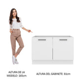 Bajo Mesada Cocina 120 cm x 60 cm, 2 Puertas Agata Blanco