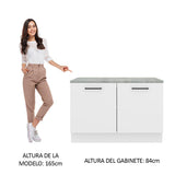 Bajo Mesada Cocina 120 x 60 cm 2 Puertas (Con mesada) Blanco Agata Madesa
