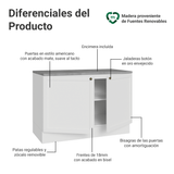 Bajo Mesada de Cocina 120 x 60 cm 2 Puertas (con Mesada) Blanco Vik Madesa