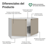 Bajo Mesada Cocina 120 x 60 cm (Sin Mesada) Blanco/Crema Vik Madesa