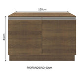 Bajo Mesada Cocina 120 x 60 cm 2 Puertas (Con Mesada) Marrón Glamy Madesa