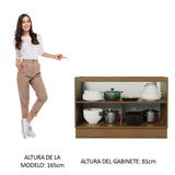 Bajo Mesada Cocina 120 x 60 cm 2 Puertas (Sin Mesada) Marrón Stella Madesa