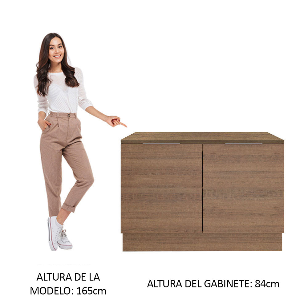 Bajo Mesada Cocina 120 x 60 cm 2 Puertas (Con Mesada) Marrón Stella Madesa