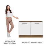 Bajo Mesada Cocina 120 cm x 60 cm, 2 Puertas Agata Marrón/Blanco