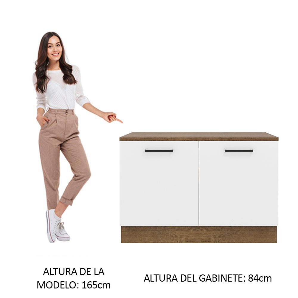 Bajo Mesada Cocina 120 x 60 cm 2 Puertas (Con Mesada) Marrón/Blanco Agata Madesa