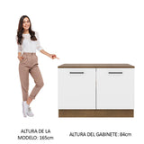 Bajo Mesada Cocina 120 x 60 cm 2 Puertas (Con Mesada) Marrón/Blanco Agata Madesa