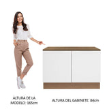 Bajo Mesada Cocina 120 x 60 cm 2 Puertas (Con Mesada) Marrón/Blanco Stella Madesa