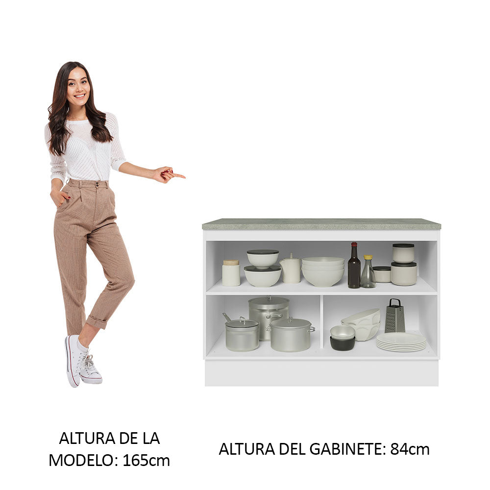 Bajo Mesada 120 cm 2 Puertas Blanco/Negro Lux Madesa