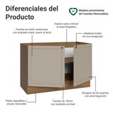 Bajo Mesada Cocina 120 x 60 cm (Sin Mesada) Marrón/Crema Vik Madesa