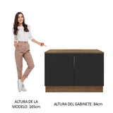 Bajo Mesada Cocina 120 x 60 cm 2 Puertas (Con Mesada) Marrón/Negro Agata Madesa