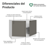 Bajo Mesada para Bacha 120 x 60 cm (Sin Mesada) Blanco/Gris Vik Madesa