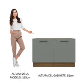Bajo Mesada Cocina 120 x 60 cm 2 Puertas (Sin Mesada) Marrón/Gris Agata Madesa