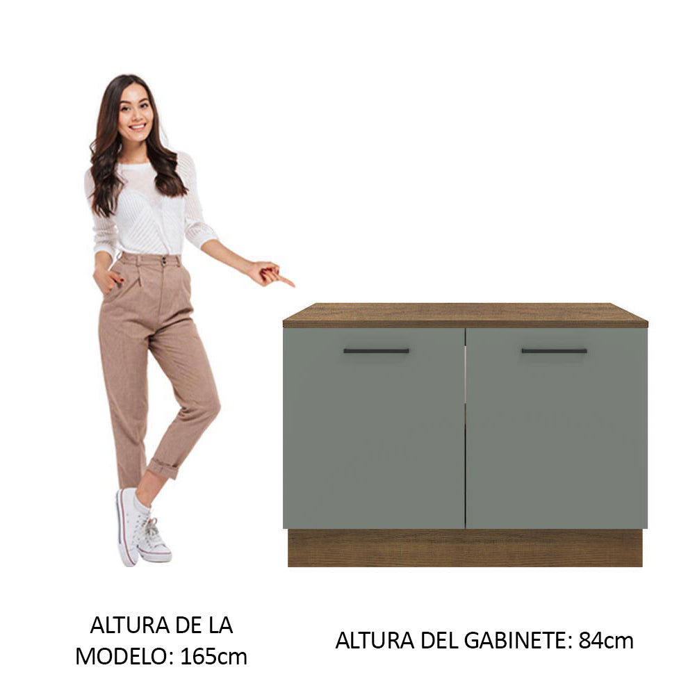 Bajo Mesada Cocina 120 x 60 cm 2 Puertas (Con Mesada) Marrón/Gris Agata Madesa