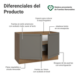 Bajo Mesada para Bacha 120 x 60 cm (Sin Mesada) Marrón/Gris Vik Madesa