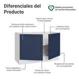 Bajo Mesada para Bacha 120 x 60 cm (Sin Mesada) Blanco/Azul Vik Madesa