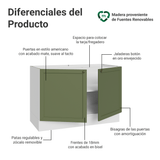 Bajo Mesada para Bacha 120 x 60 cm (Sin Mesada) Blanco/Verde Vik Madesa