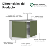 Bajo Mesada de Cocina 120 x 60 cm 2 Puertas (con Mesada) Blanco/Verde Vik Madesa
