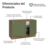 Bajo Mesada para Bacha 120 x 60 cm (Sin Mesada) Marrón/Verde Vik Madesa