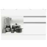 Bajo Mesada Cocina 120 x 60 cm 1 Puerta 2 Cajones Blanco (Sin Mesada) Glamy Madesa