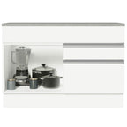 Bajo Mesada 120 x 60 cm 1 Puerta 2 Cajones (Con Mesada) Blanco Glamy Madesa