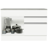 Bajo Mesada Cocina 120 x 60 cm 1 Puerta 2 Cajones Blanco (Con Mesada) Glamy Madesa