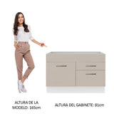Bajo Mesada Cocina 120 x 60 cm 1 Puerta 2 Cajones Blanco/Crema (Sin Mesada) Agata Madesa