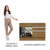 Bajo Mesada Cocina 120 x 60 cm 1 Puerta 2 Cajones Marrón (Sin Mesada) Glamy Madesa