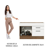 Bajo Mesada Cocina 120 x 60 cm 1 Puerta 2 Cajones Marrón/Blanco (Sin Mesada) Agata Madesa