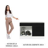Bajo Mesada Cocina 120 x 60 cm 1 Puerta 2 Cajones Blanco/Negro (Con Mesada) Agata Madesa