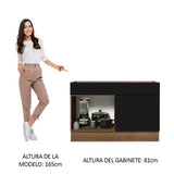 Bajo Mesada Cocina 120 x 60 cm 1 Puerta 2 Cajones (Sin Mesada) Marrón/Negro Agata Madesa