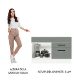 Bajo Mesada Cocina 120 x 60 cm 1 Puerta 2 Cajones (Sin Mesada) Blanco/Gris Agata Madesa