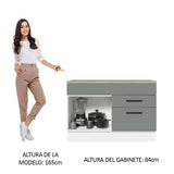 Bajo Mesada Cocina 120 x 60 cm 1 Puerta 2 Cajones (Con Mesada) Blanco/Gris Agata Madesa