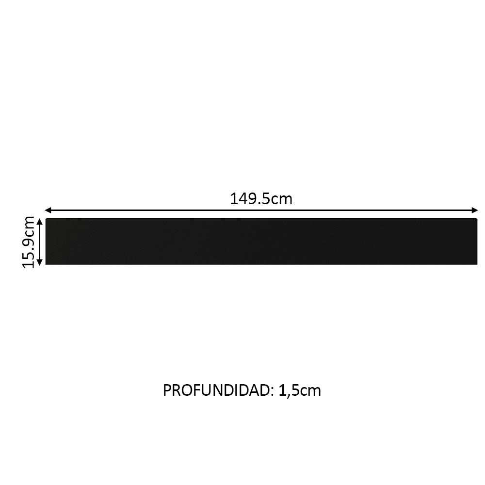 Frente Falsa para Bajo Mesada Cocina Madesa Glamy y Agata 150 cm Negro