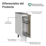 Bajo Mesada Especiero 20x60 cm 1 Puerta (Con Mesada) Blanco/Crema Vik Madesa